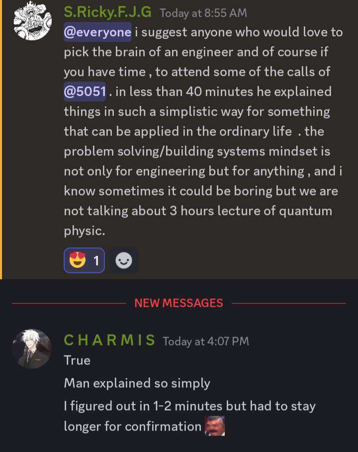 Screenshot of Belinskis Engineering private Discord group